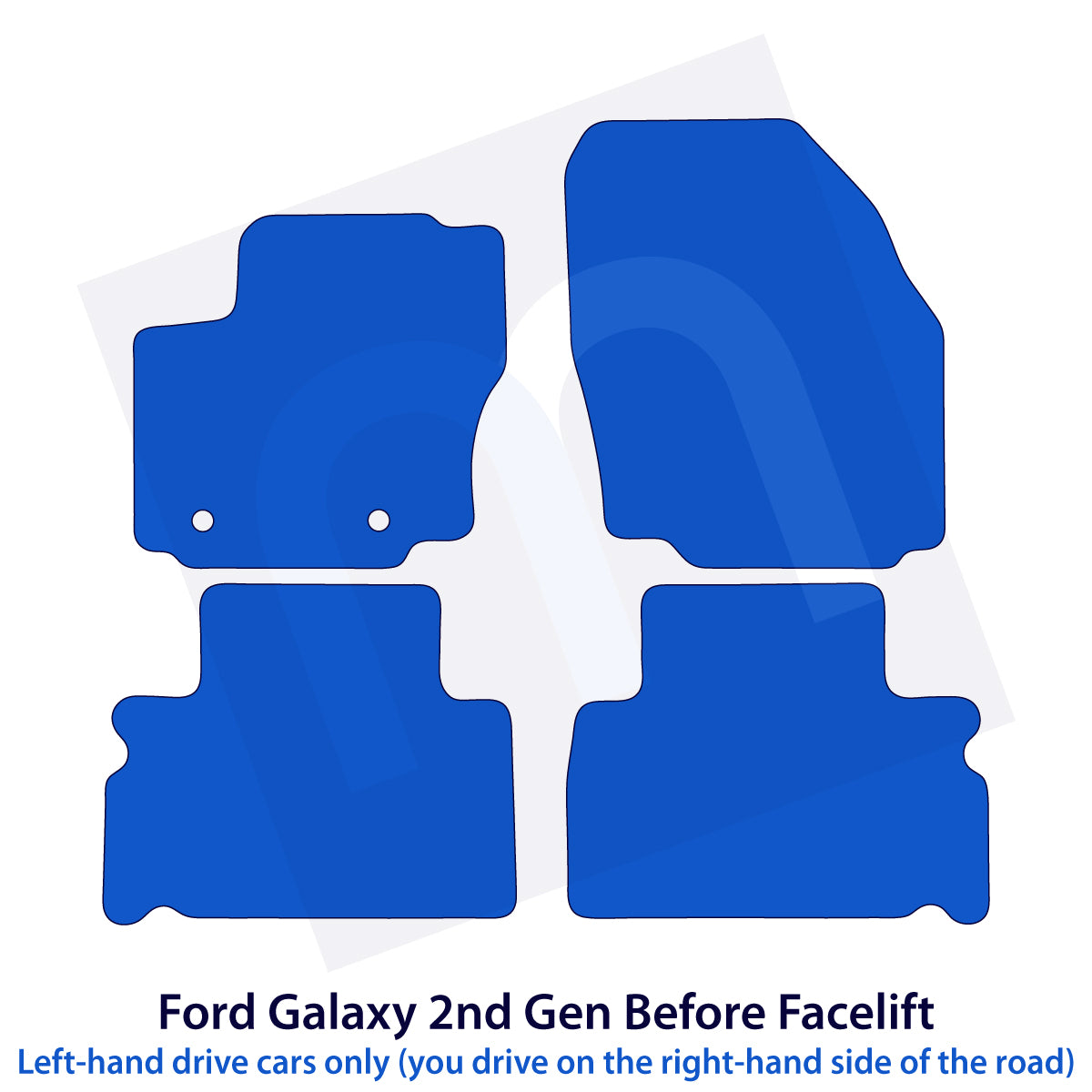 Dywaniki welurowe do Ford Galaxy 2006-2012 – 2 Gen Przed liftingiem – 5-osobowy – Czarne