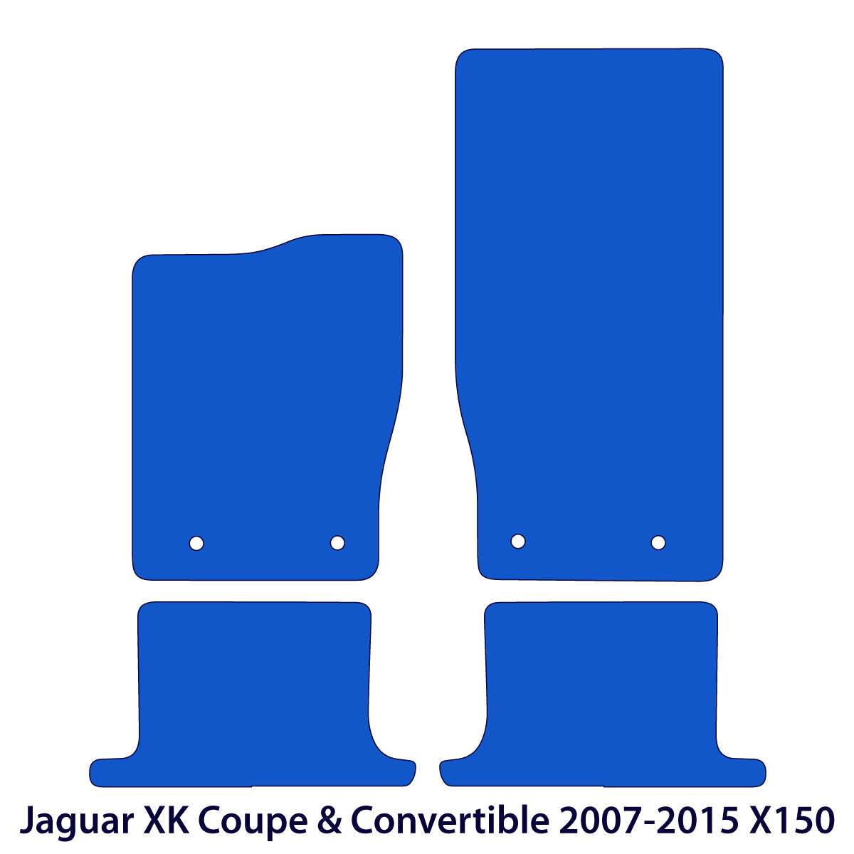 Dywaniki welurowe do Jaguar XK 2007-2015 – 2 oczka mocujące – Czarne Exclusive