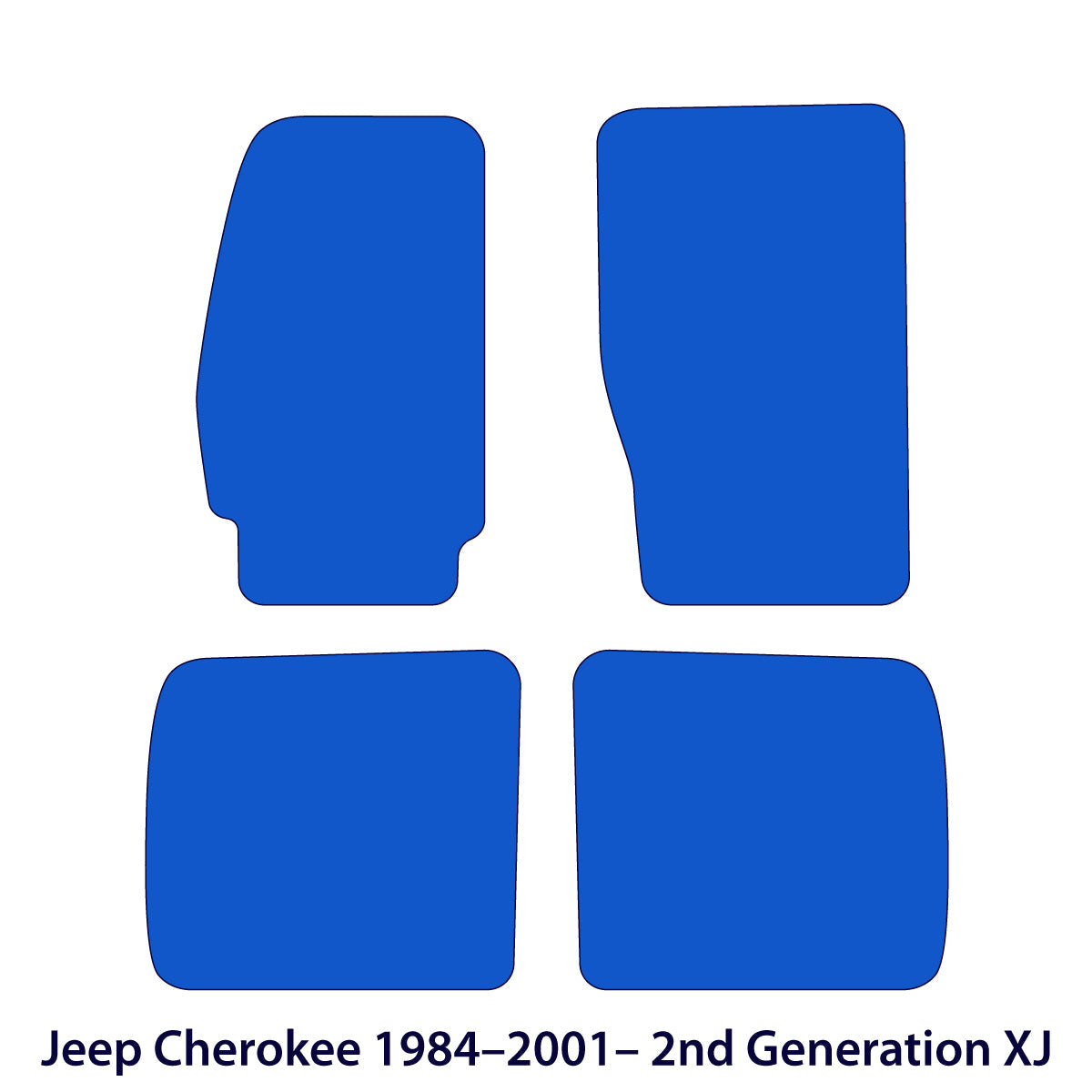Jeep Cherokee Velours Fußmatten – 1984-2001 – XJ – Schwarz Exklusiv
