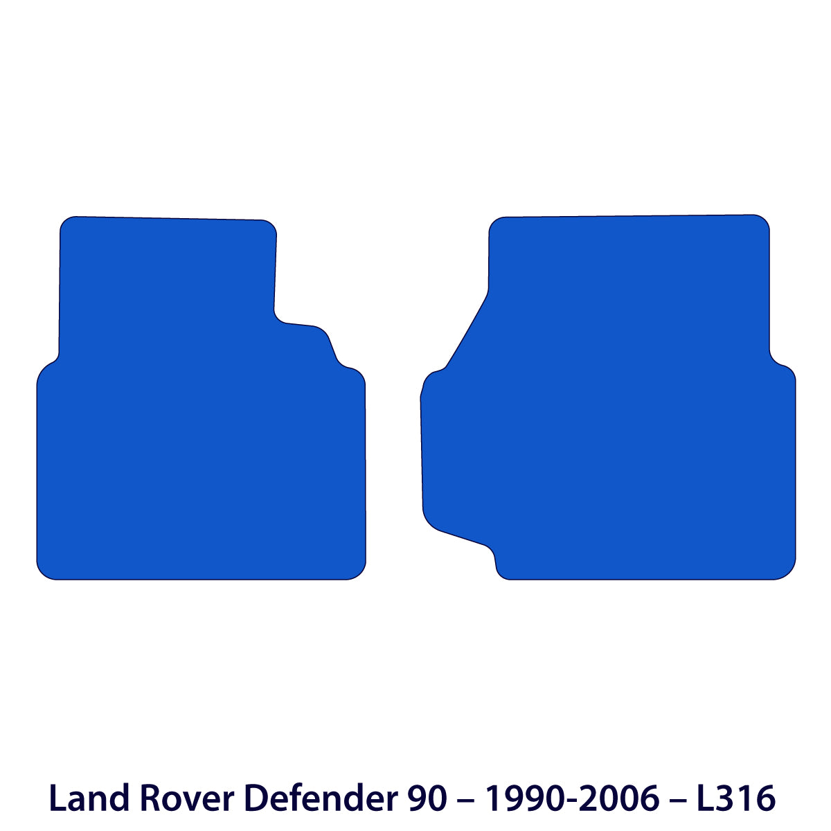Land Rover Defender 90 Velours Fußmatten 1990-2006 – L316 – Exklusiv Schwarz