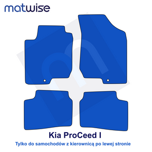 Kia ProCeed I 2008–2013 – rysunek techniczny dywaników samochodowych do aut z kierownicą po lewej stronie | MATWISE