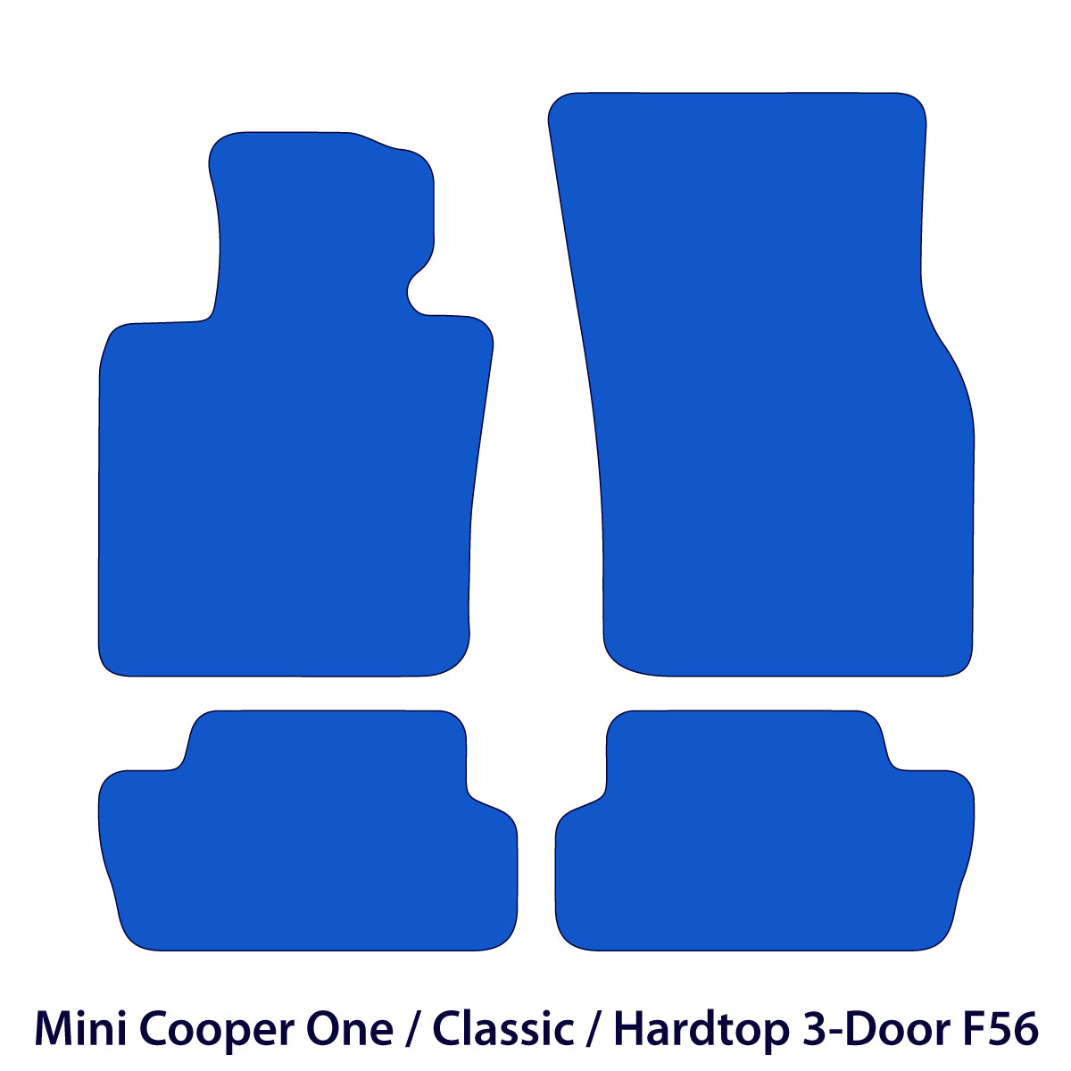 Mini Cooper One / Classic / Hardtop 2-Türer Velours Fußmatten 2014–2024 – F56 – Schwarz Exklusiv