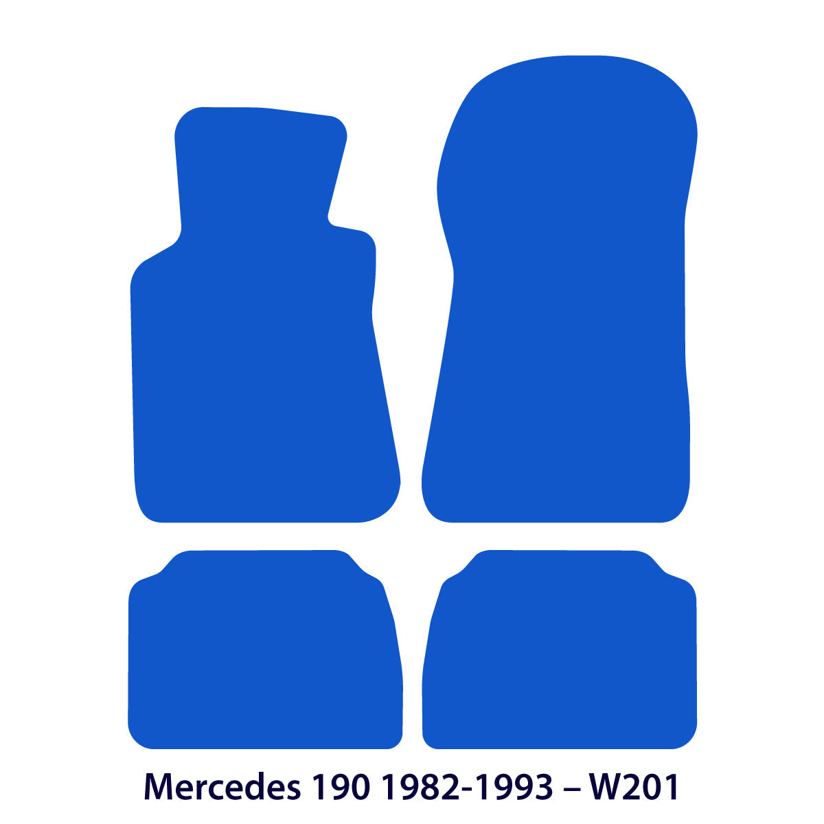 Mercedes 190 Velours-Fußmatten 1982–1993 – W201 – Schwarz Exklusiv