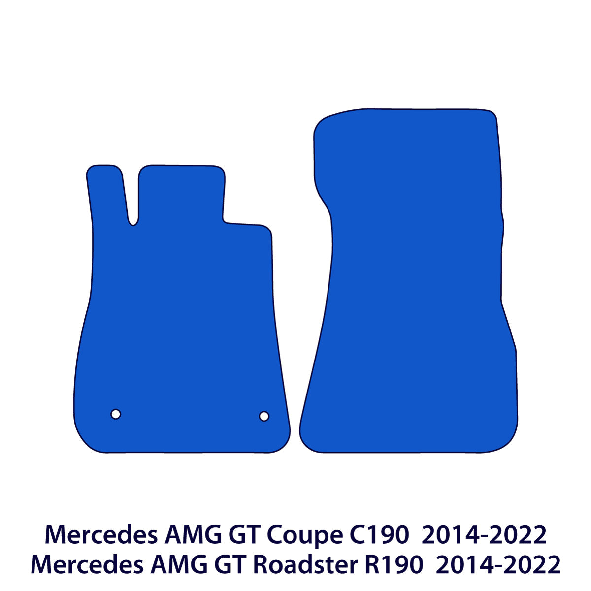 Mercedes AMG GT Velour Floor Mats 2014-2021 Coupe &amp; Roadster C190 &amp; R190 – Black Exclusive