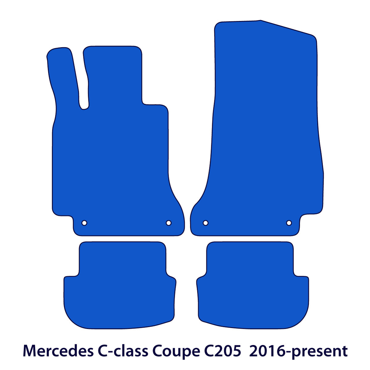 Mercedes C-Klasse Fußmatten 2015-2023 – Coupe C205 – Schwarz Exklusiv
