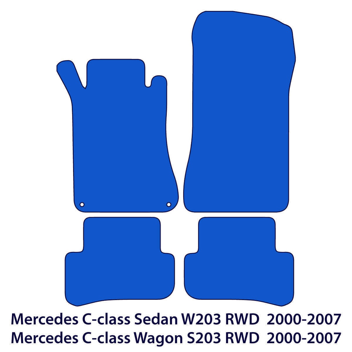 Mercedes C-Klasse Velours Fußmatten 2000-2007 – Heckantrieb W203 &amp; S203 – Beige