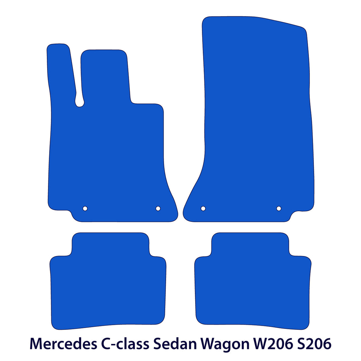 Mercedes C-Klasse Velours Fußmatten 2021-2026 – W206 &amp; S206 – Schwarz Exklusiv