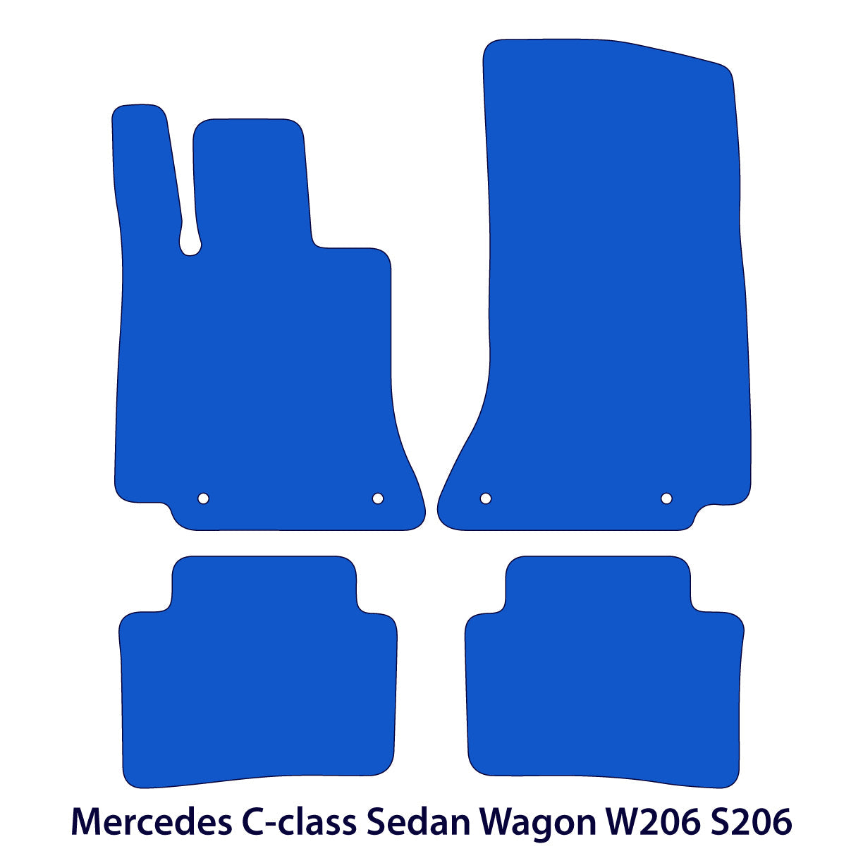 Mercedes C-Klasse Velours Fußmatten 2021-2026 – W206 & S206 – Schwarz Exklusiv