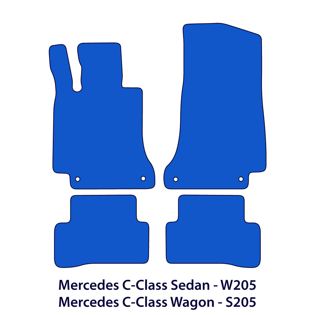Mercedes C-Klasse Velours Fußmatten 2014-2021 – W205 &amp; S205 – Schwarz Exklusiv