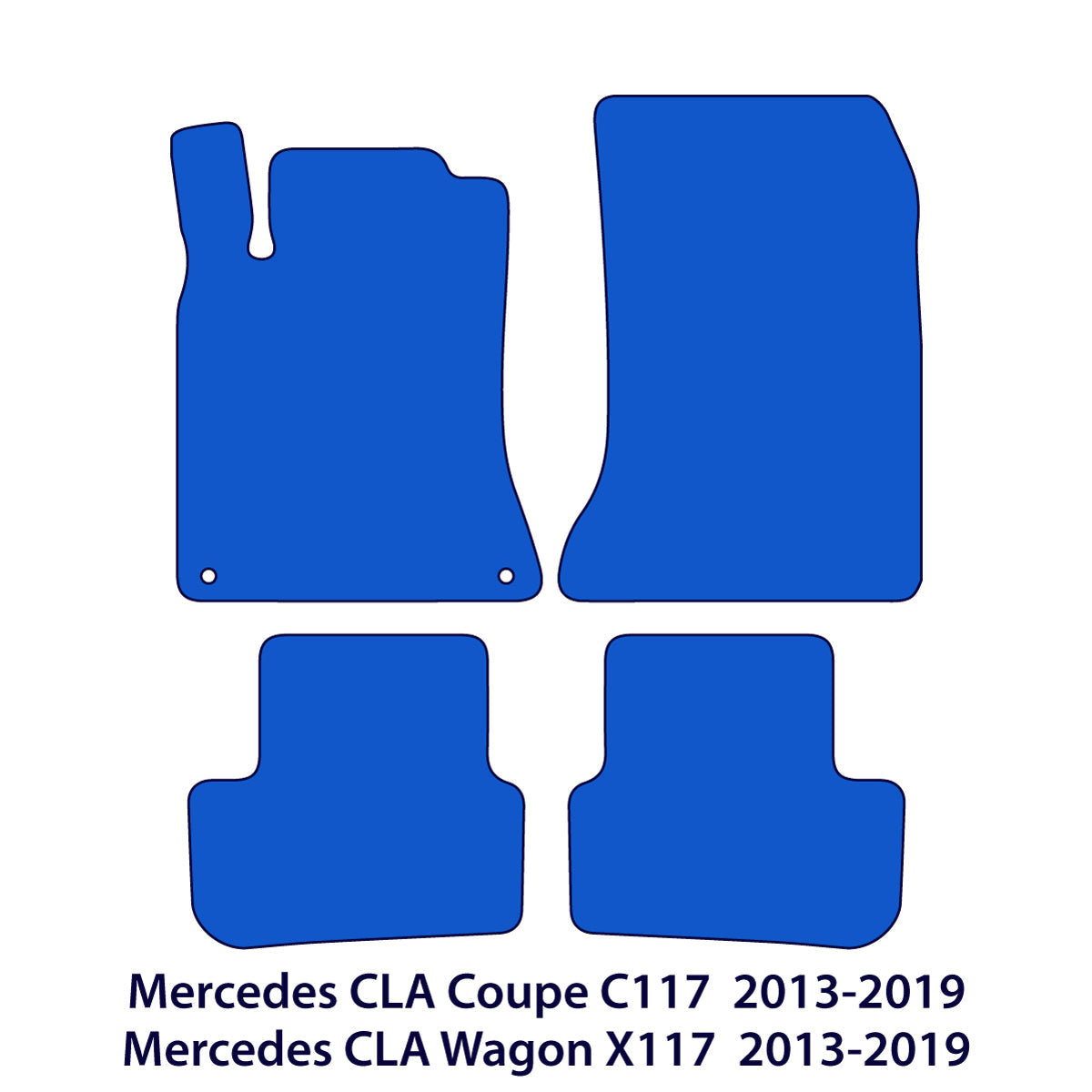 Mercedes CLA Velour Floor Mats 2013-2019 – C117 &amp; X117 – Black Exclusive