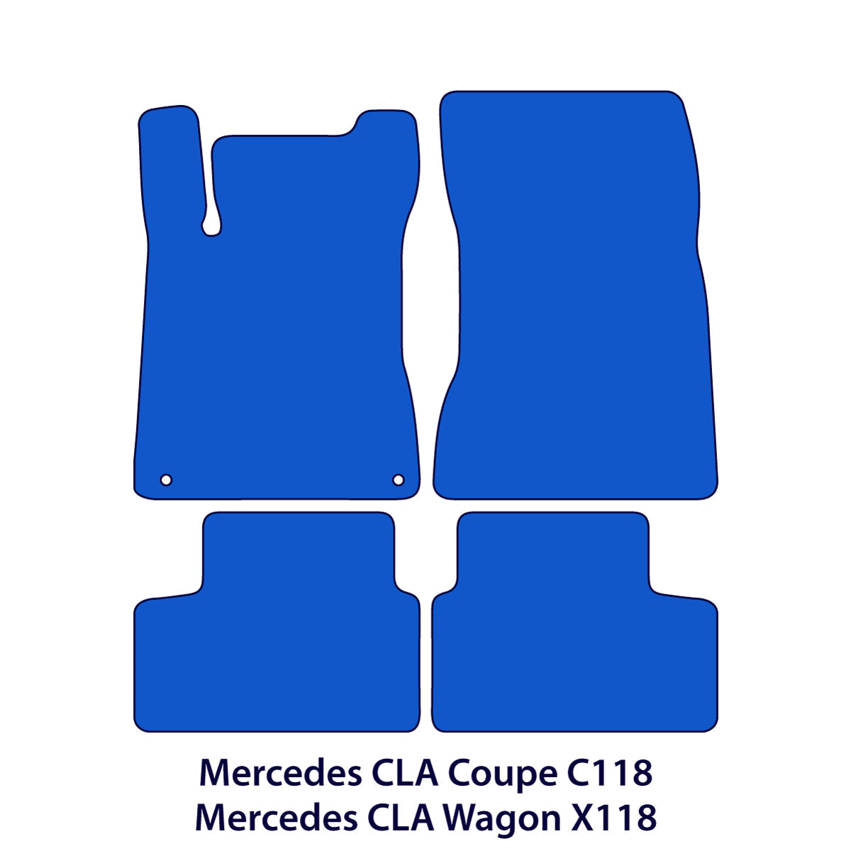 Mercedes CLA Velours Fußmatten 2019-2026 – C118 & X118 – Schwarz Exklusiv
