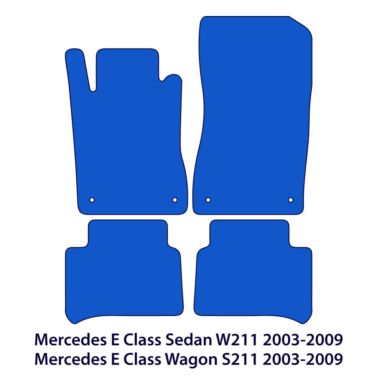 Mercedes E-Klasse Velours Fußmatten 2002-2009 – W211 &amp; S211 – Schwarz Exklusiv