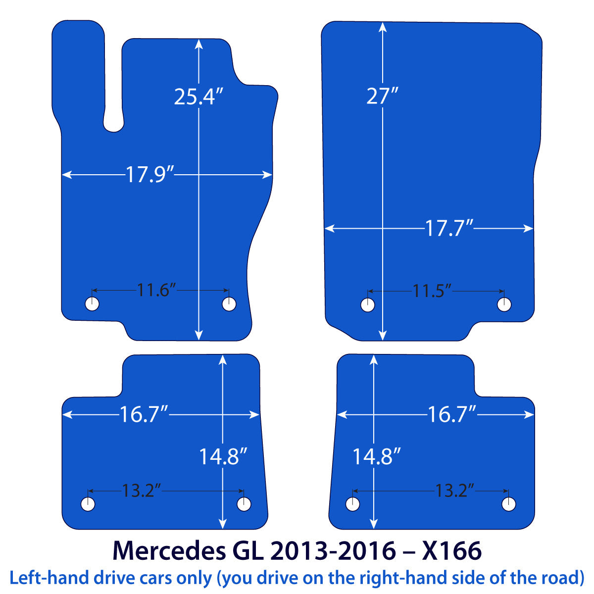 Dywaniki welurowe do Mercedes GL 2012-2015 – X166 – Beżowe