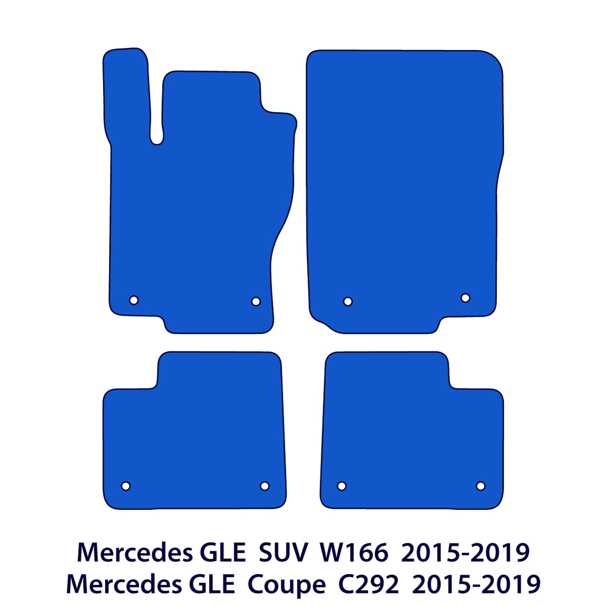Mercedes GLE Velours Fußmatten 2015–2019 SUV &amp; Coupé W166 &amp; C292 – Beige