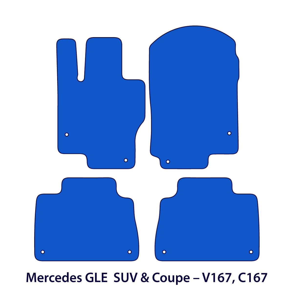 Mercedes GLE Velours Fußmatten 2019-2026 – SUV &amp; Coupé V167 C167 – Schwarz Exklusiv