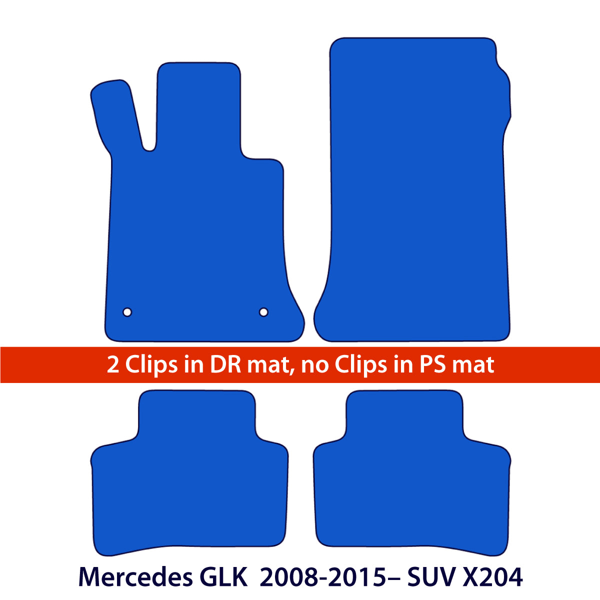 Mercedes GLK Floor Mats 2012-2015 – SUV X204 – Clips in DR mat only – Beige