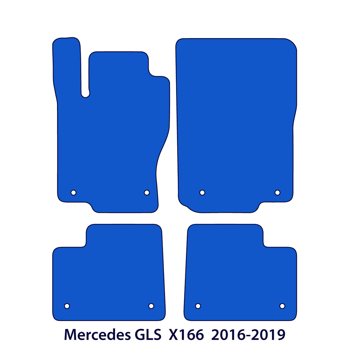 Dywaniki welurowe do Mercedes GLS 2016-2019 – X166 – Czarne Exclusive
