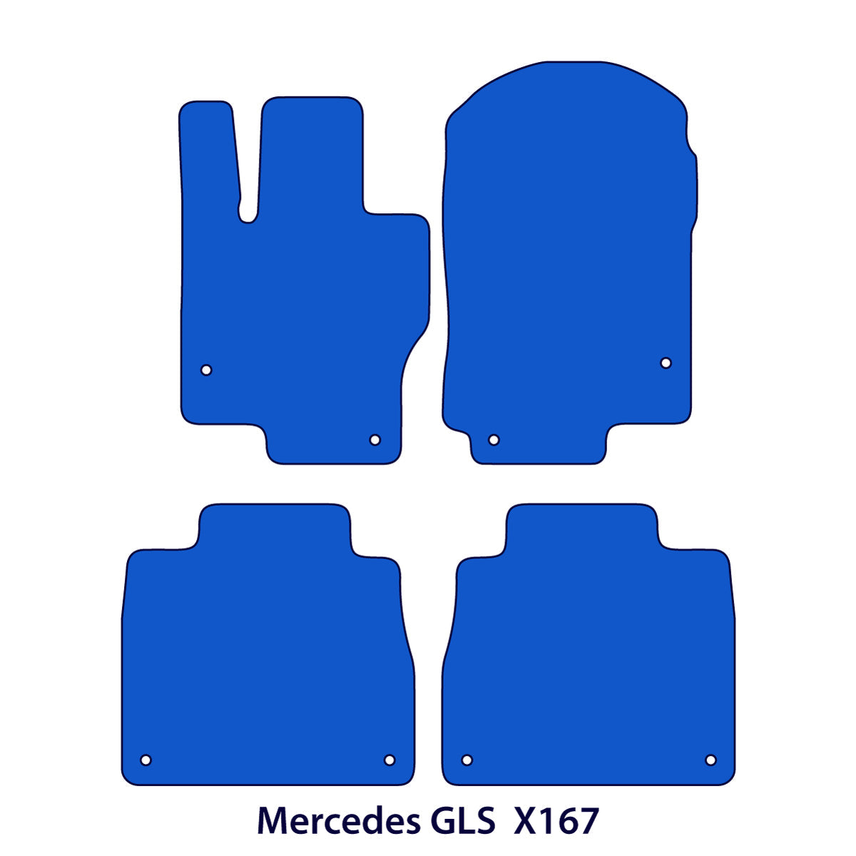 Mercedes GLS Velour Floor Mats 2019-2026 – X167 – Black Exclusive