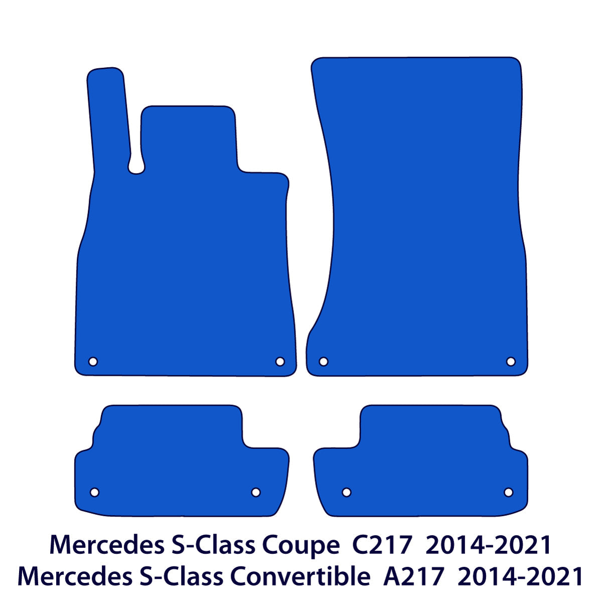 Mercedes S-Klasse Coupé &amp; Cabrio Velours Fußmatten 2014–2021 – C217 &amp; A217 – Beige
