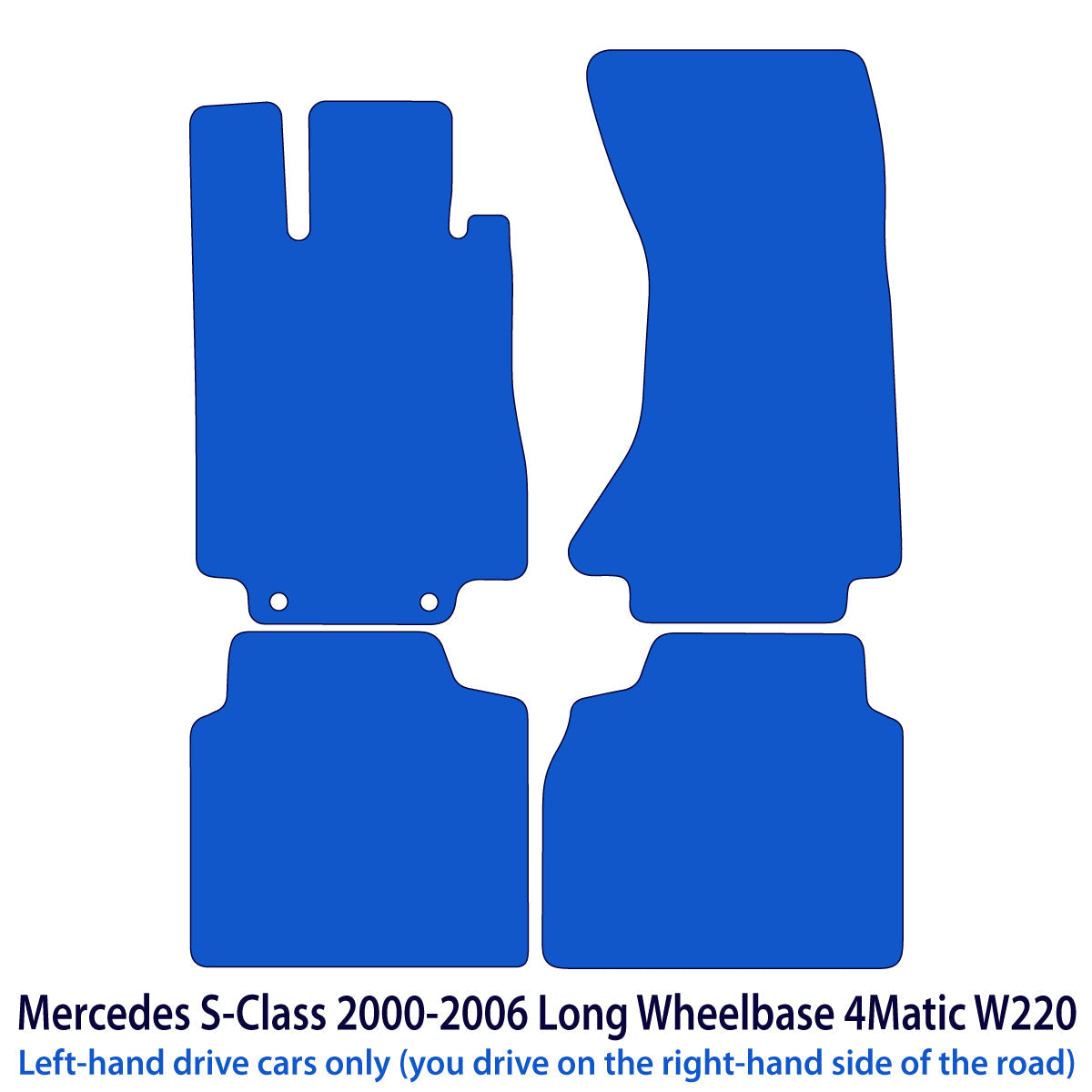 Mercedes S-Class Long 4matic AWD Velour Floor Mats 2002-2005 – W220 – Beige