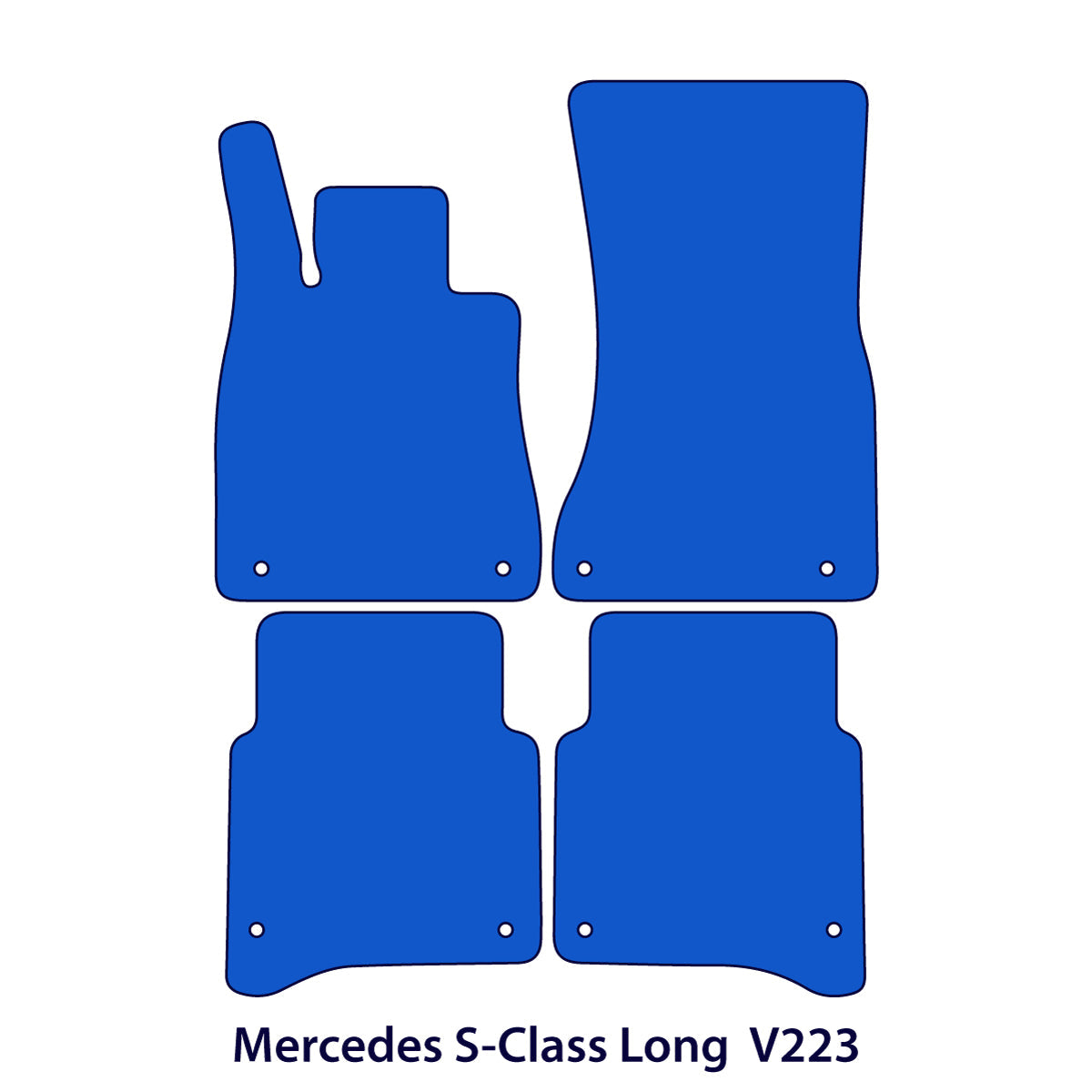 Mercedes S-Class Long Velour Floor Mats 2020-2026 – V223 – Black Exclusive