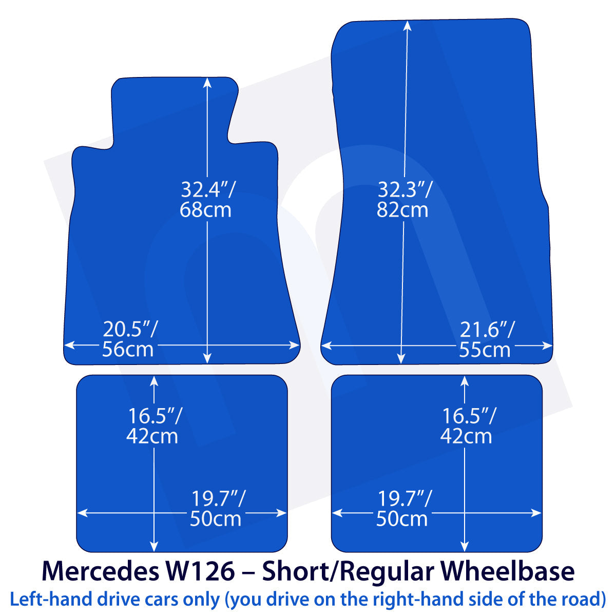 Dywaniki welurowe do Mercedes Klasa S 1979-1991 – W126 – Beżowe