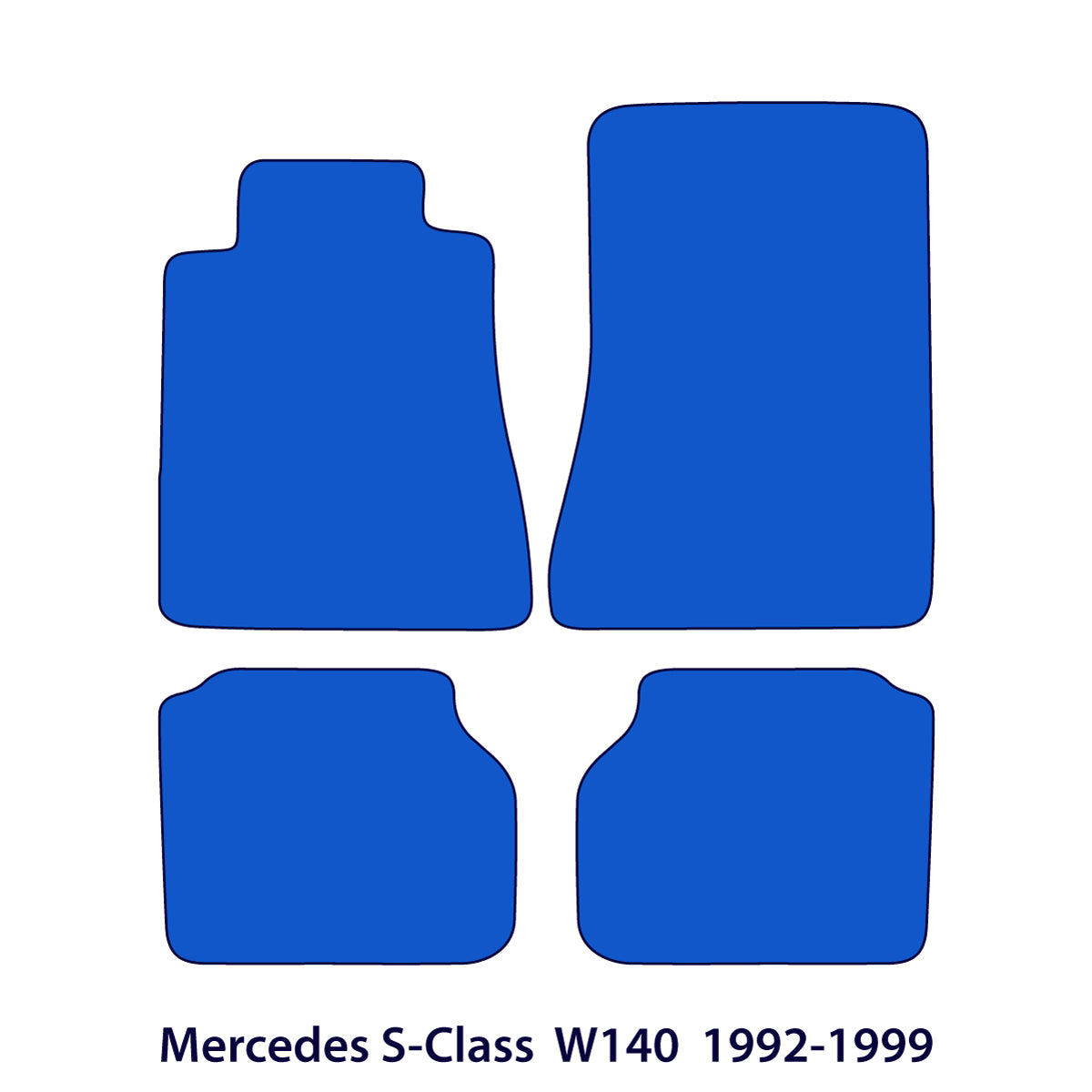 Mercedes S-Class Short Velour Floor Mats 1991-1998 – W140 – Black Exclusive
