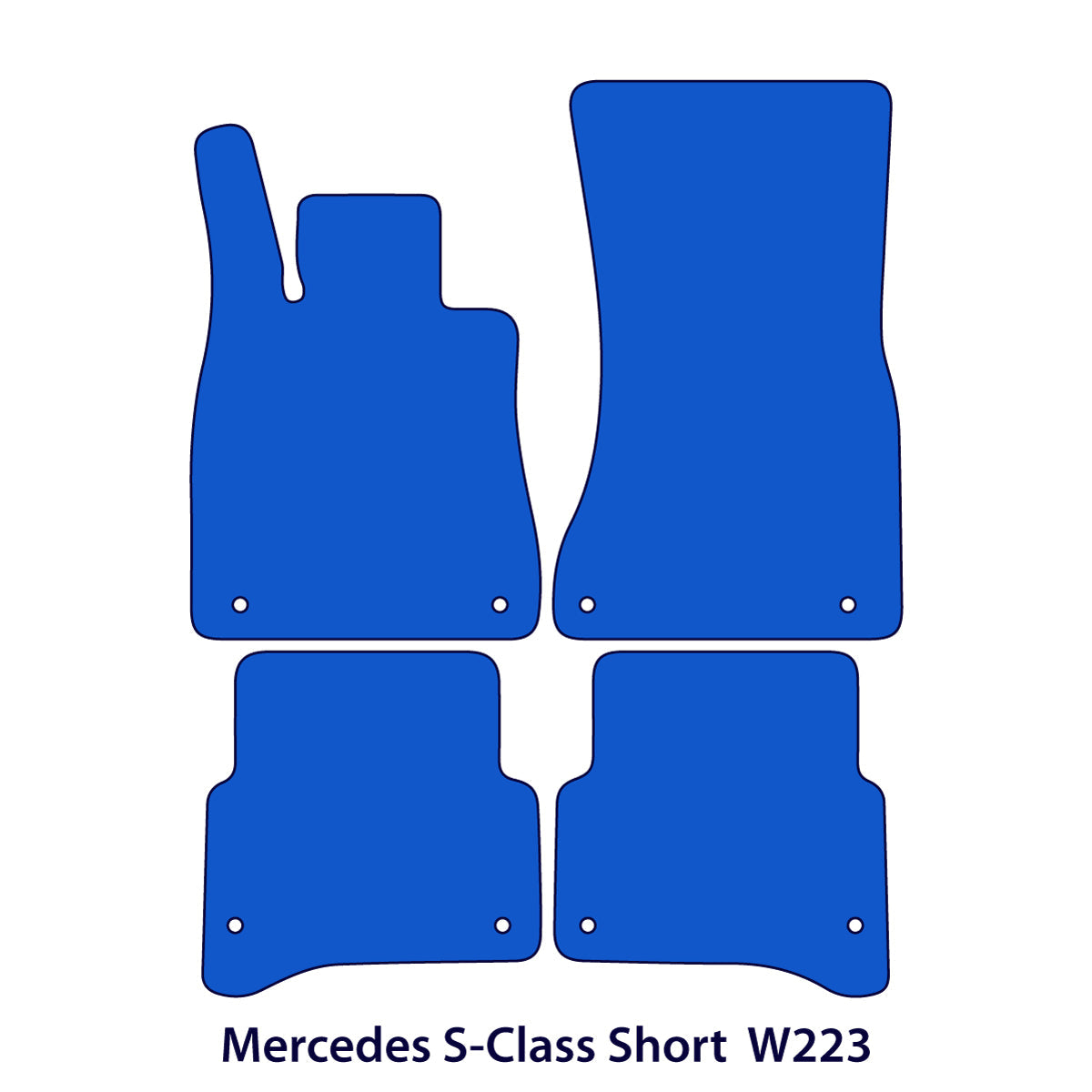 Mercedes S-Class Short Velour Floor Mats 2020-2026 – W223 – Black Exclusive
