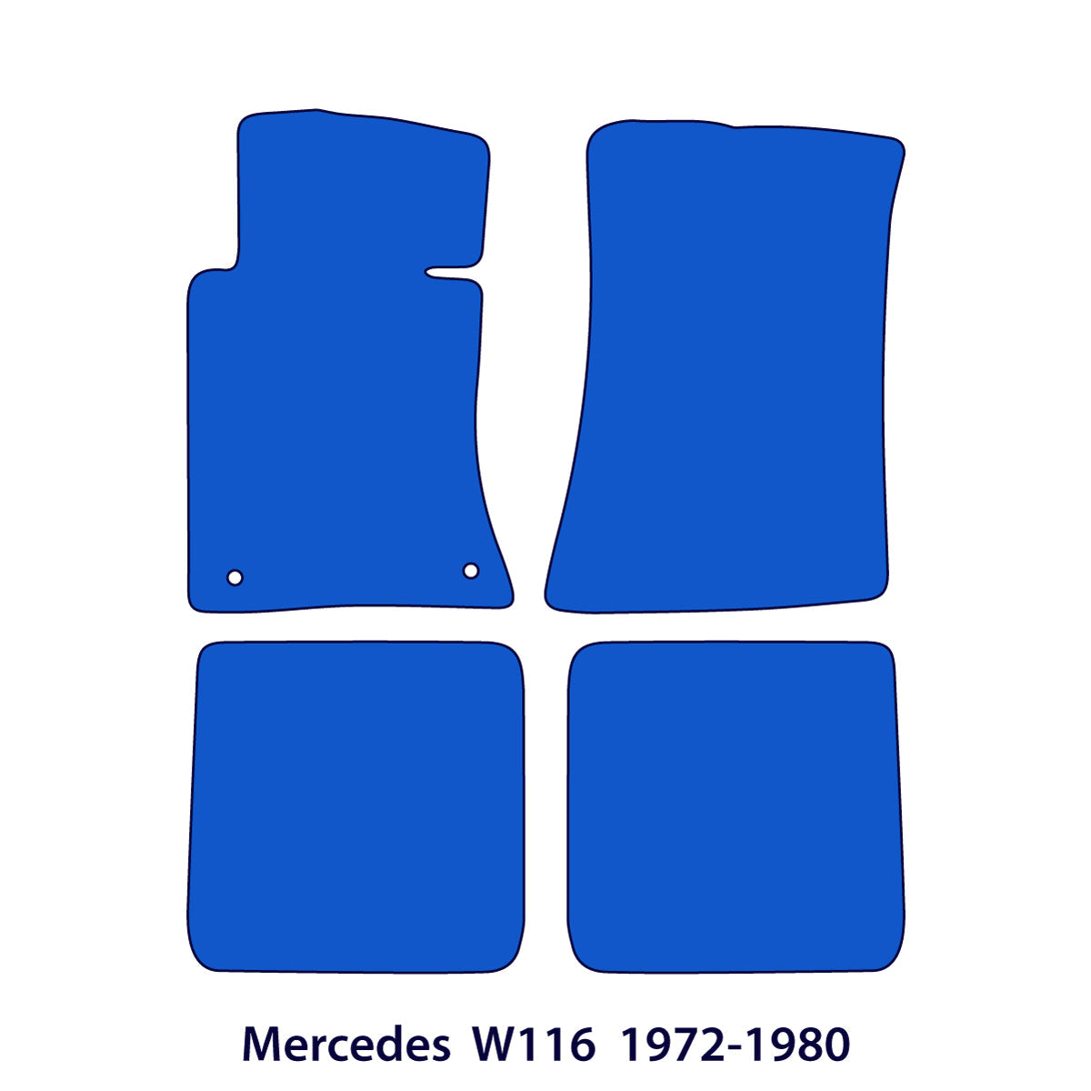 Mercedes S-Class W116 Velour Floor Mats 1972-1980 – Black