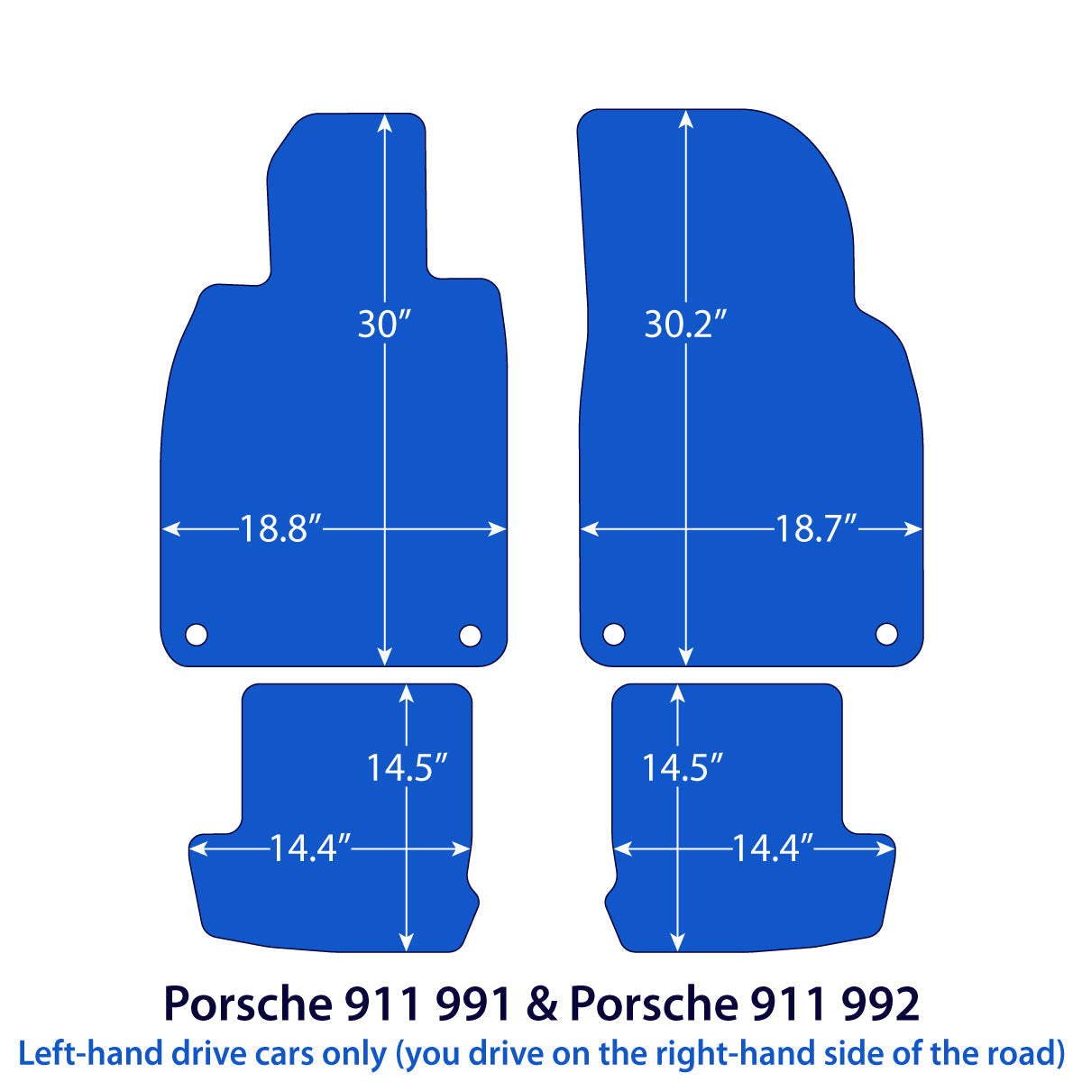 Porsche 911 Velours-Fußmatten 2012–2026 – 991 &amp; 992 – Beige