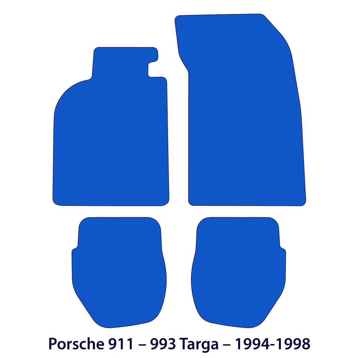 Porsche 911 Targa Velour Floor Mats 1996-1998 – 993 – Black Exclusive