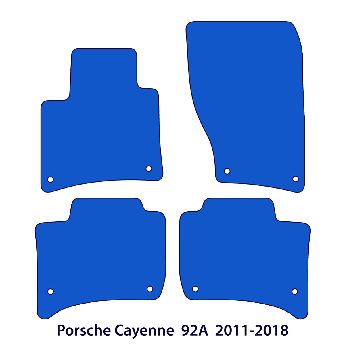 Porsche Cayenne Velours Fußmatten 2010-2018 – 92A – Exklusiv Schwarz