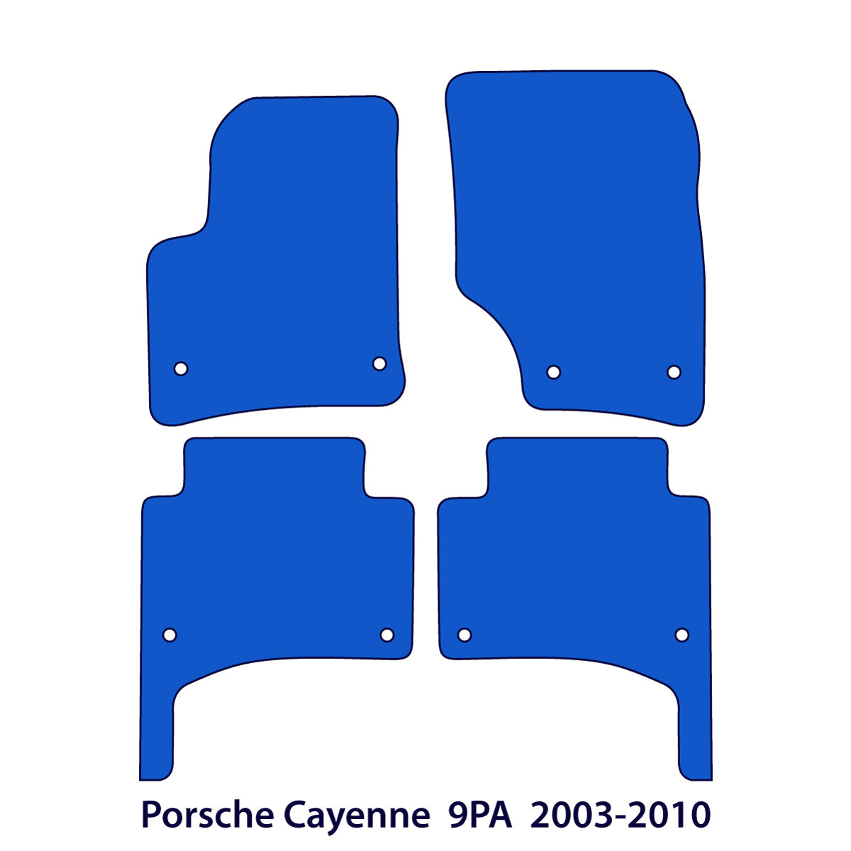 Porsche Cayenne Velour Floor Mats 2002-2010 – 9PA – Black Exclusive