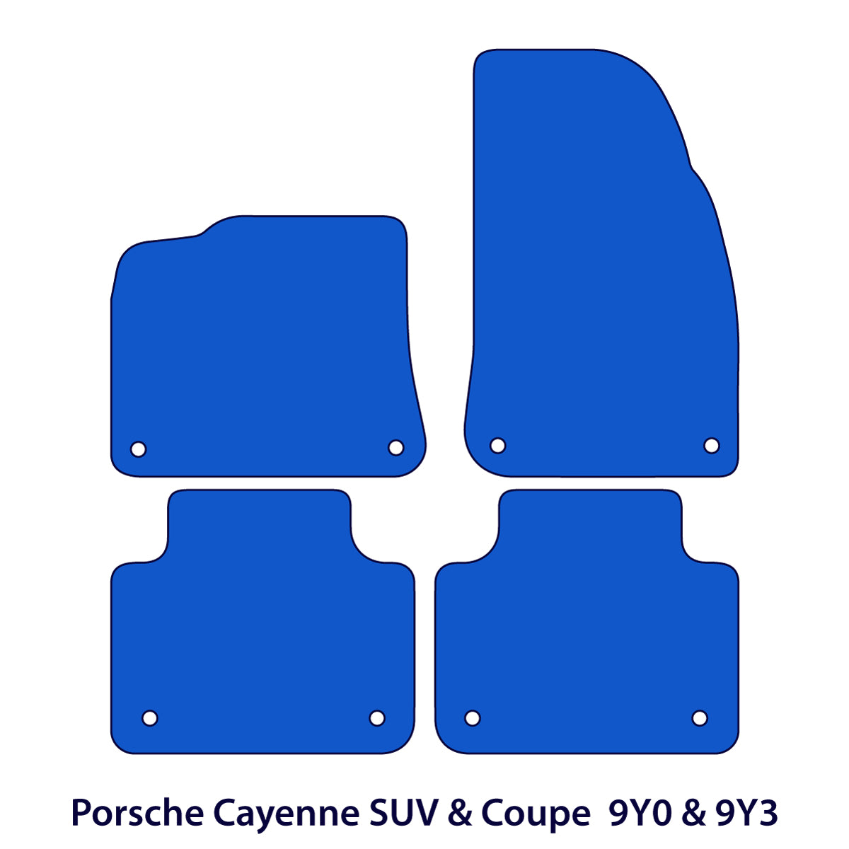 Porsche Cayenne SUV &amp; Coupe Velour Floor Mats 2017-2026 – 9Y0 &amp; 9Y3 – Black Exclusive