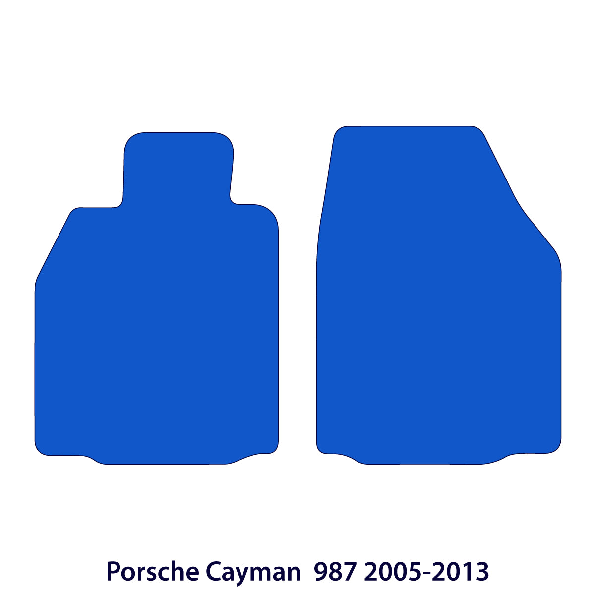 Porsche Cayman Velours-Fußmatten 2005-2013 ohne Bose-System – 987 – Exklusiv Schwarz