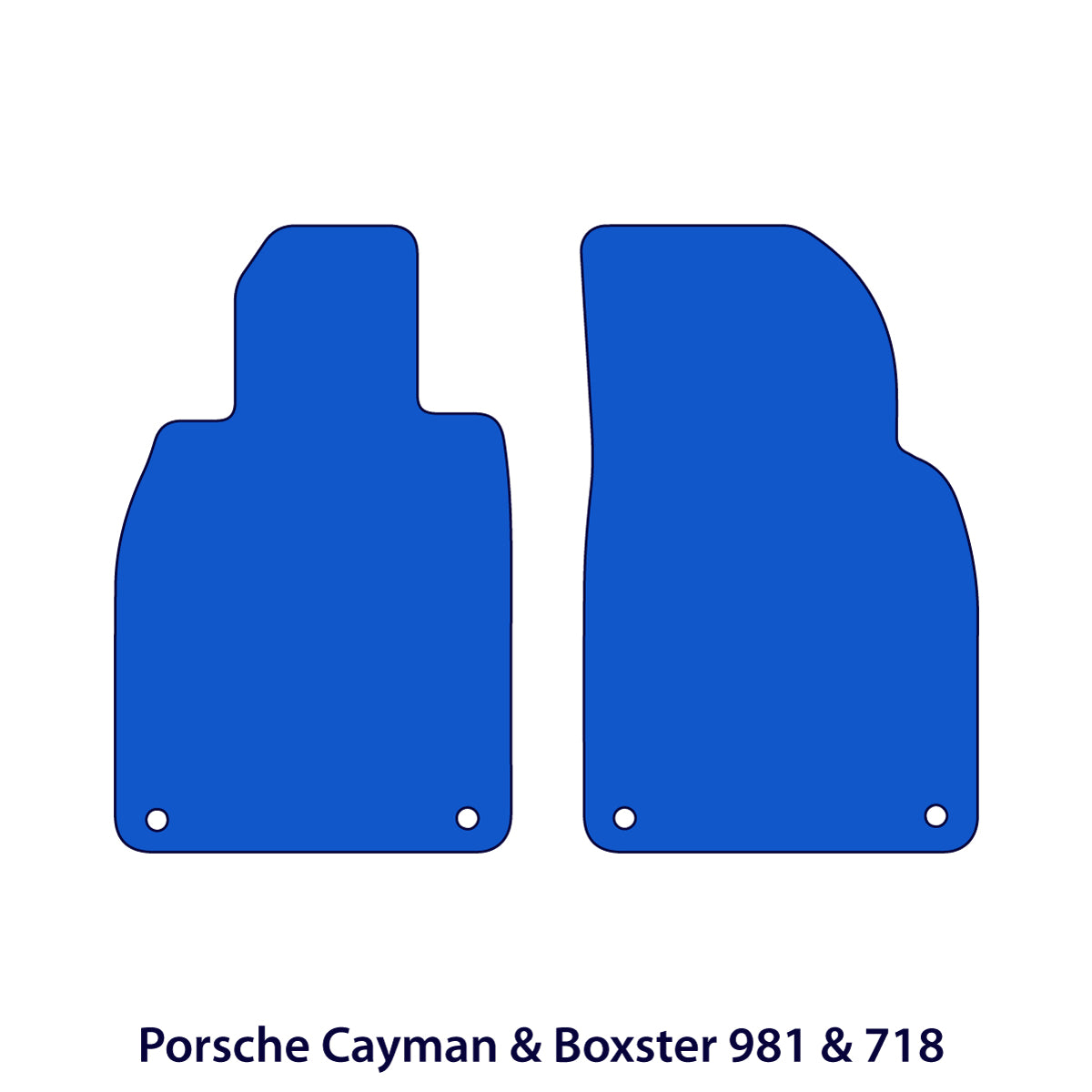 Porsche Boxster Cayman &amp; Spyder Velours Fußmatten 2013-2026 – 981 &amp; 718 – Schwarz Exklusiv