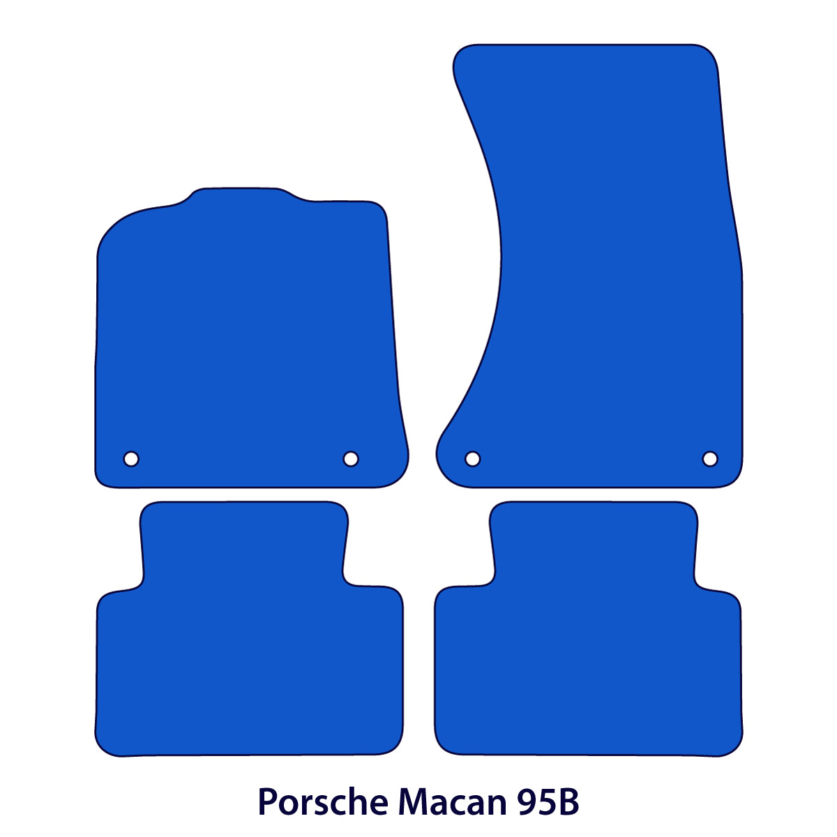 Porsche Macan Benzin Velours Fußmatten 2014-2026 – 95B – Exklusiv Schwarz