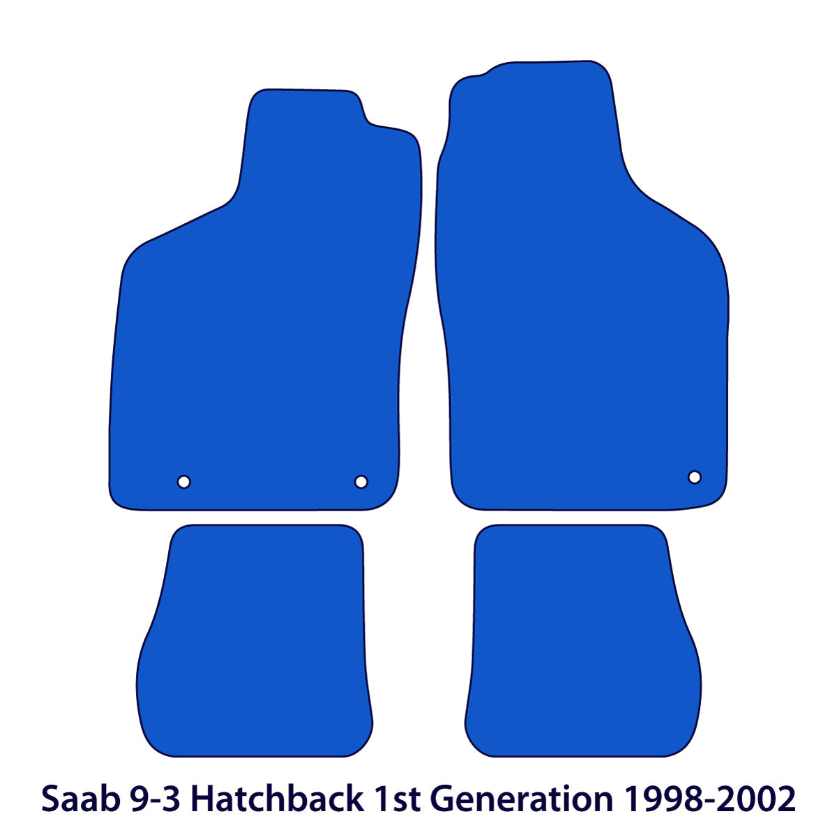 Saab 9-3 4-door Hatchback Velour Floor Mats 1998-2003 – Black