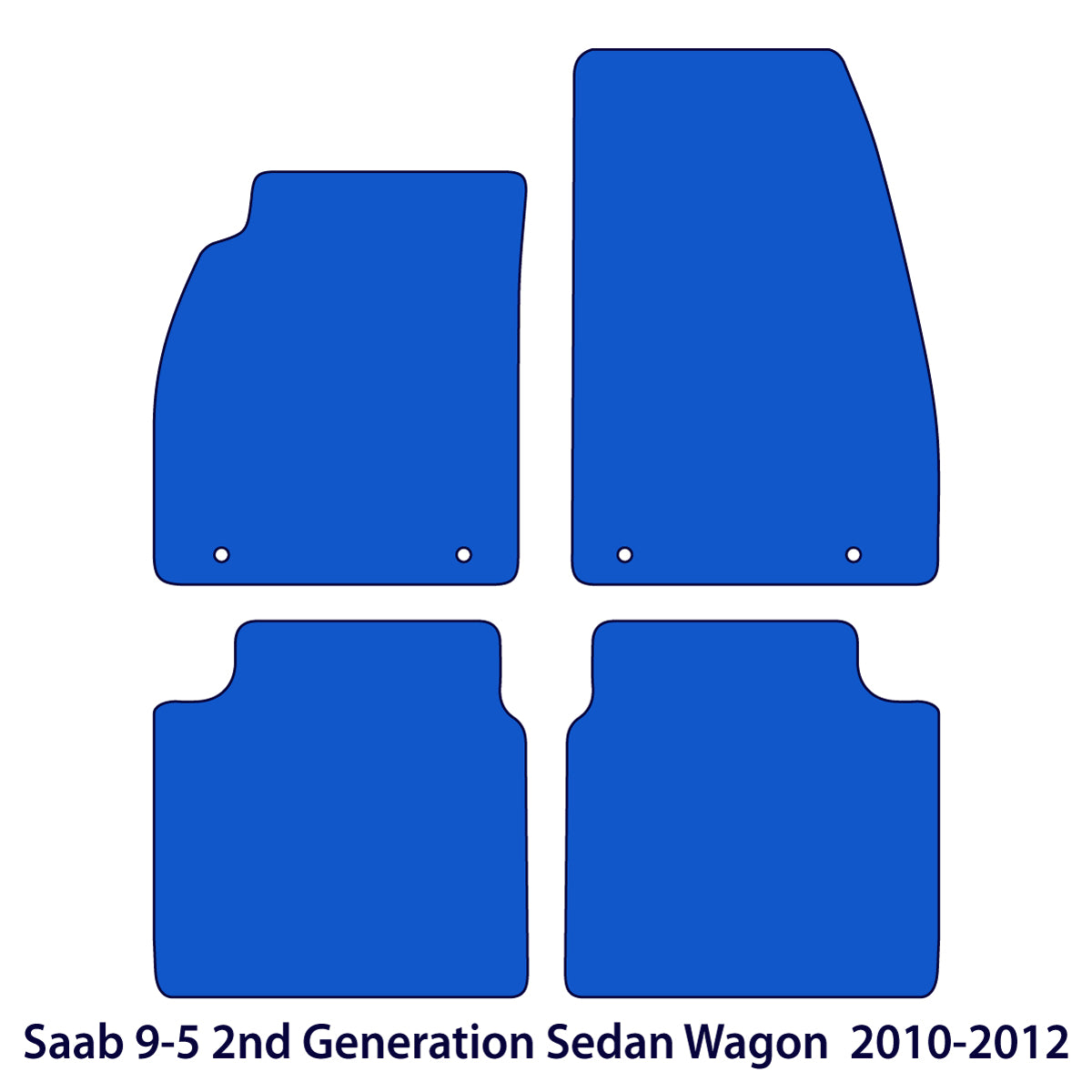 Saab 9-5 Velour Floor Mats 2010-2012 – Black Exclusive