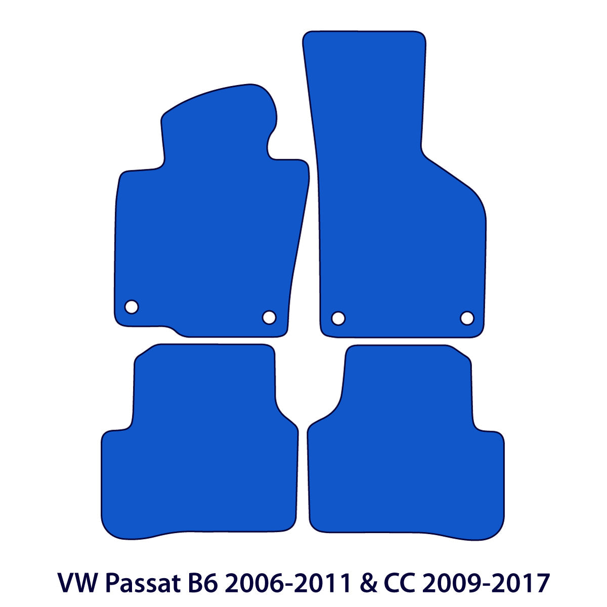 Volkswagen Passat 2005-2011 &amp; CC 2008-2017 Velour Floor Mats – B6 – Black Exclusive