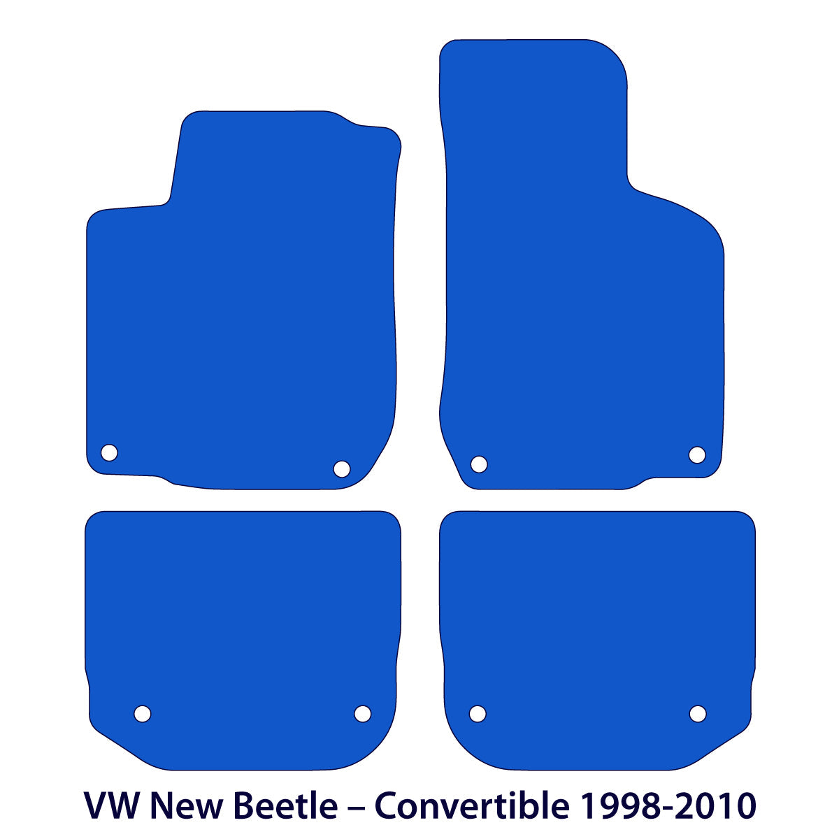 Volkswagen New Beetle Convertible Velour Floor Mats 2003-2010 – Black Exclusive