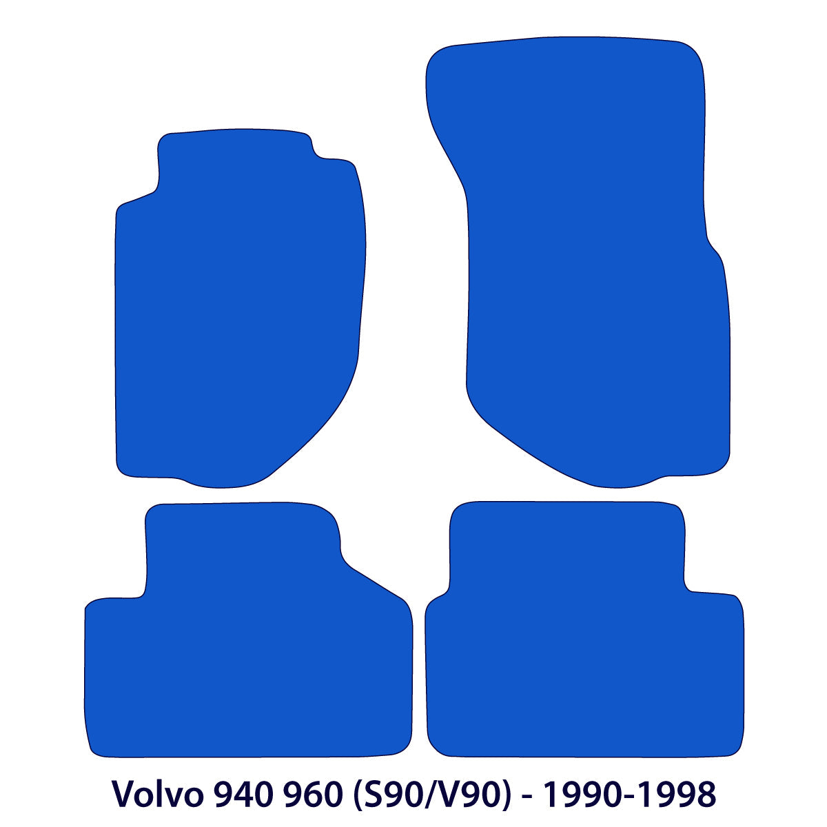 Volvo 940 960 (S90/V90) Velours Fußmatten - 1990-1998 - Schwarz Exklusiv