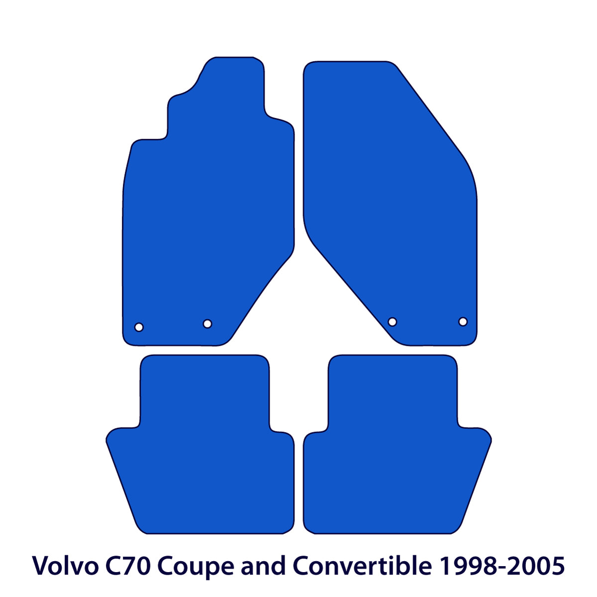 Volvo C70 Coupe &amp; Convertible Velour Floor Mats 1997-2005 – Black Exclusive