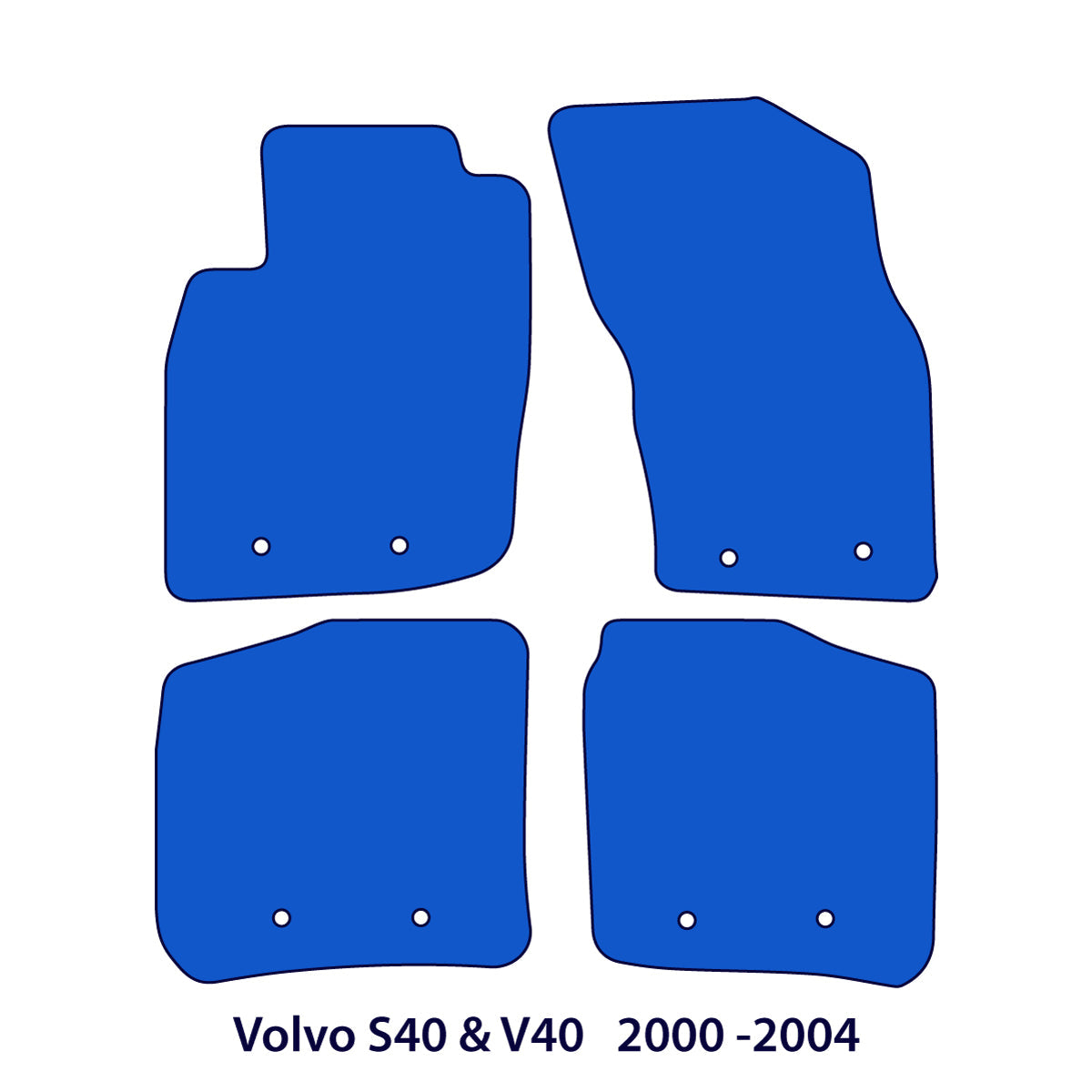 Volvo S40 &amp; V40 Velour Floor Mats 2000-2004 – 1st Gen Facelift – Black Exclusive