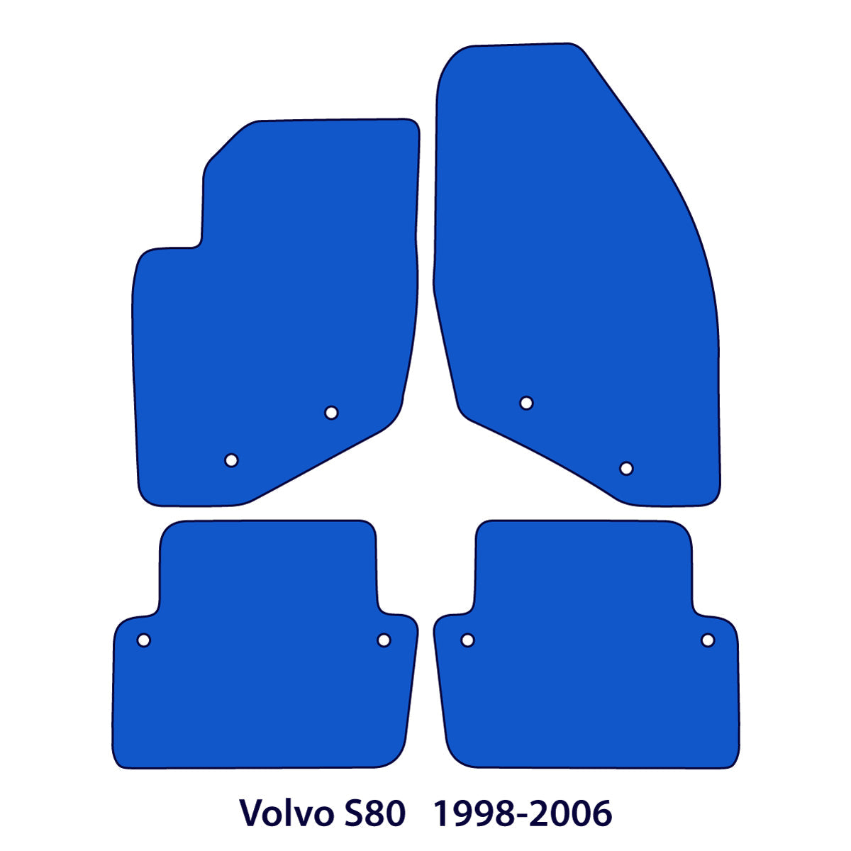 Volvo S80 Velour Floor Mats 1998-2006 – 1st Gen – Black Exclusive