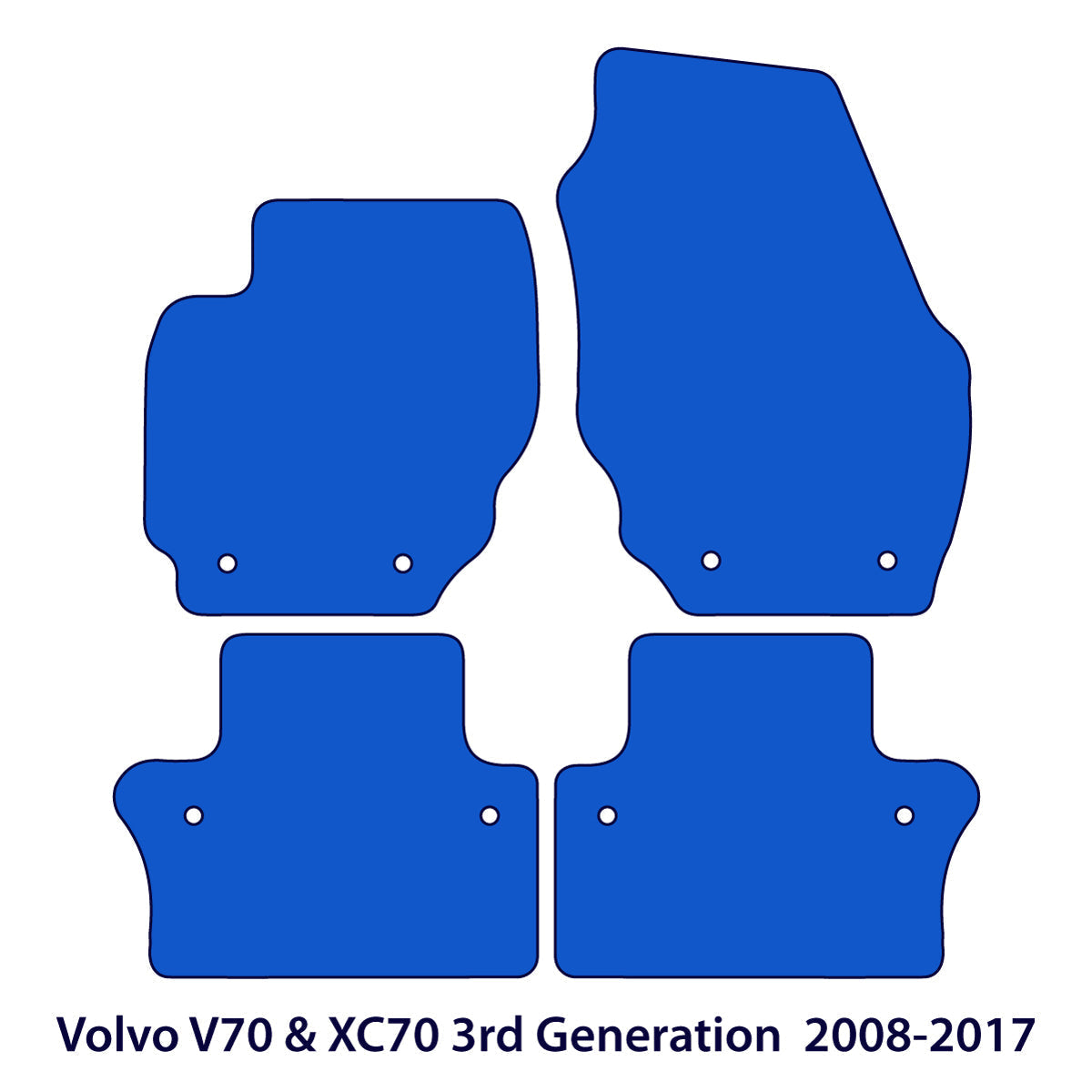 Volvo V70 &amp; XC70 Floor Mats 2007-2016 – 3rd Gen – Black Exclusive