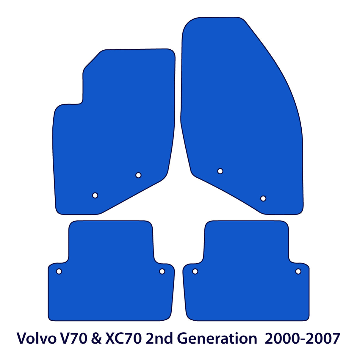 Volvo V70 XC70 Velours Fußmatten 2000-2007 – 2. Generation – Schwarz Exklusiv