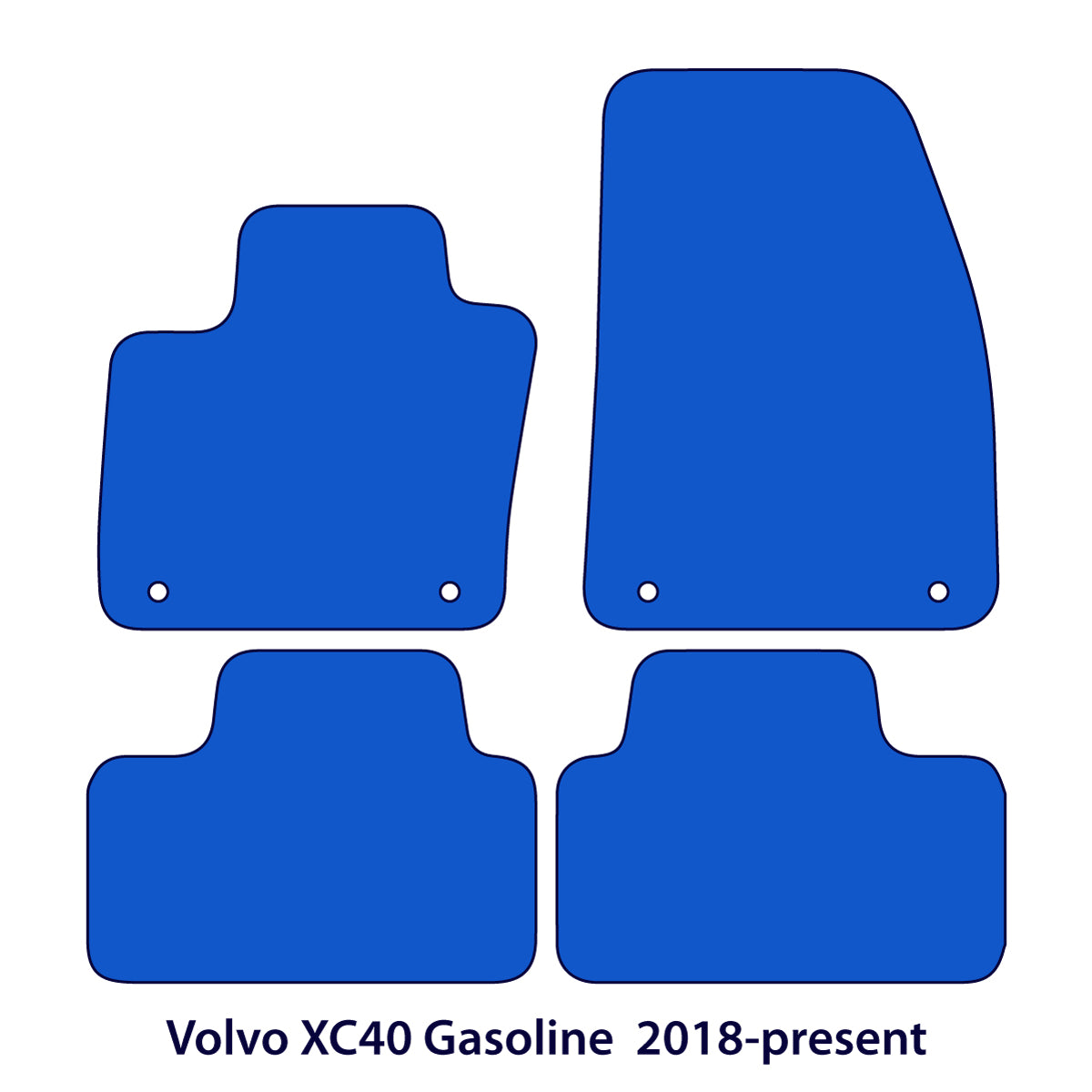 Volvo XC40 Gasoline Velour Floor Mats 2018-2026 – 1st Gen – Black Exclusive