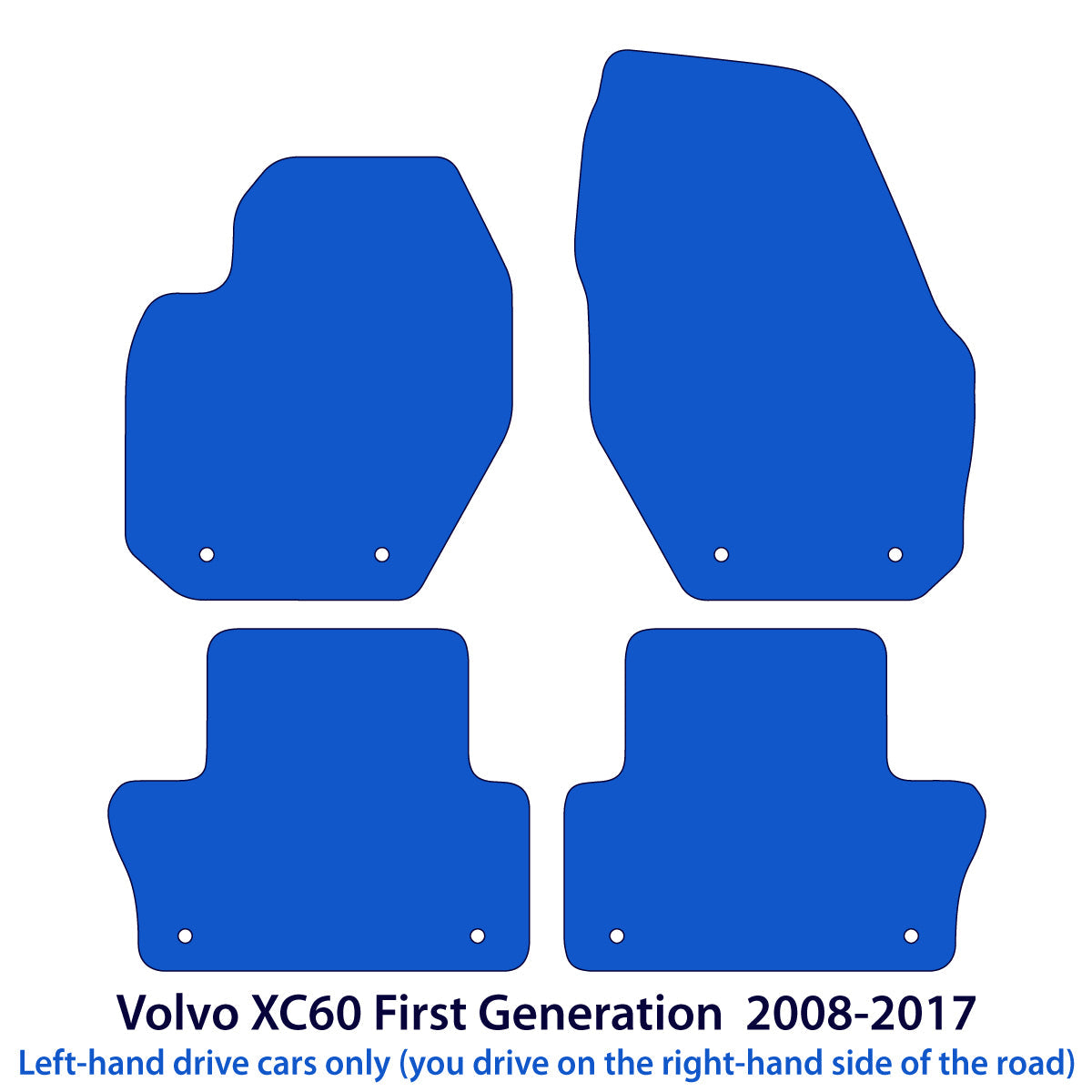Volvo XC60 Velours Fußmatten 2008-2017 – Schwarz Exklusiv
