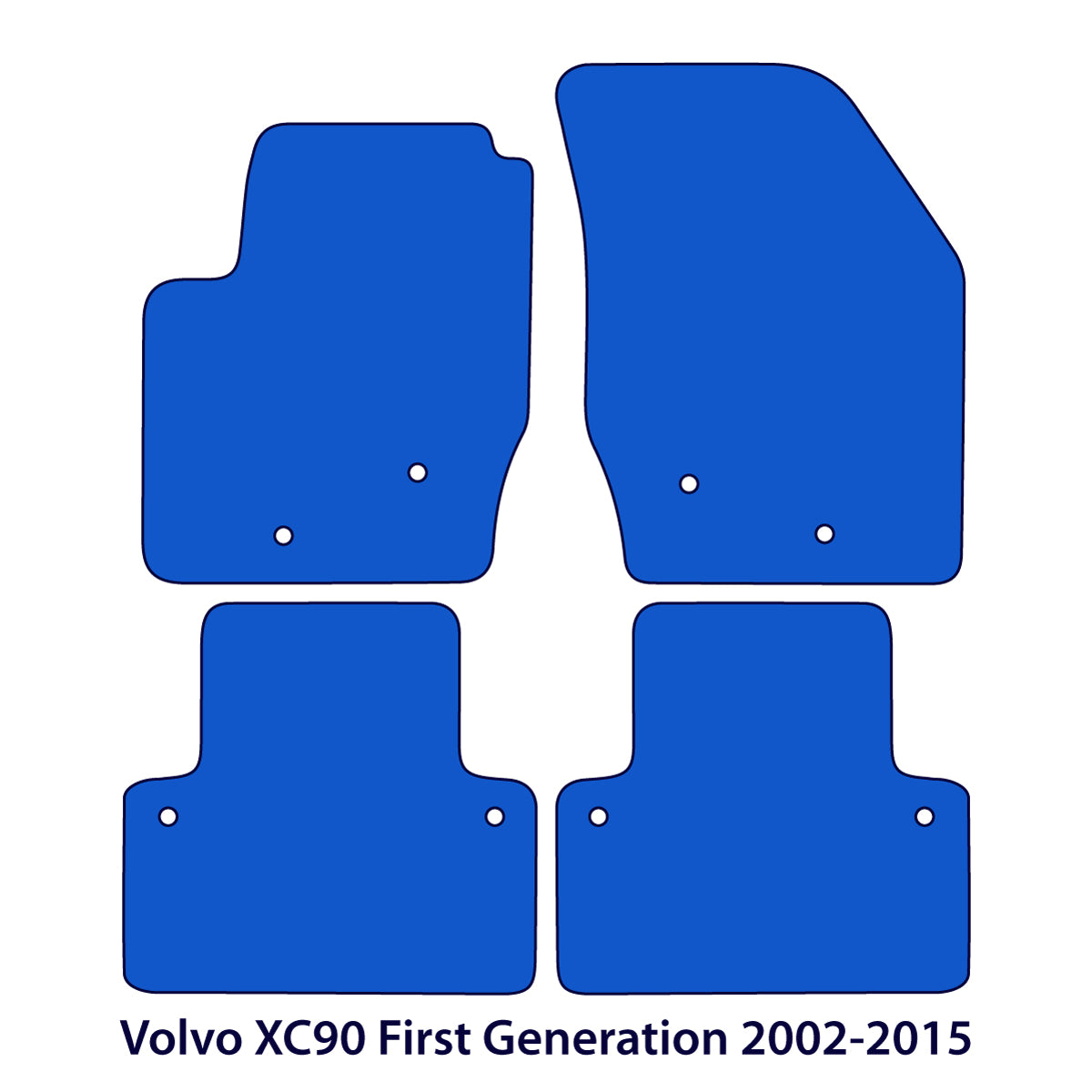 Volvo XC90 Velour Floor Mats 2002-2014 – 1st Gen – Black Exclusive